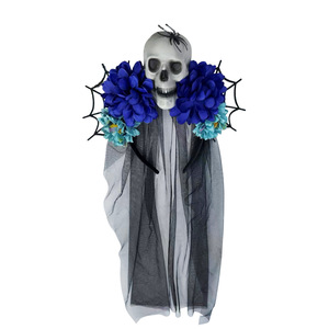 Nueva Diadema de Malla Hecha a Mano para Mujer, para Halloween, Carnaval, Festival del Día de los Muertos, con Diseño de Araña y Flores - Product Image 6