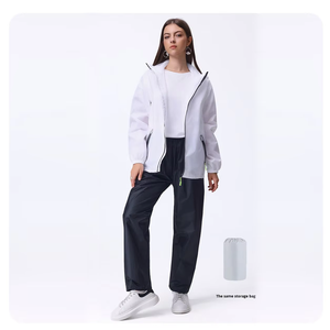 Ensemble imperméable ultra-fin en polyester : veste et <span class=keywords><strong>pantalon</strong></span>, style minimaliste et tendance, respirant et <span class=keywords><strong>chaud</strong></span> pour femme - Product Image 3