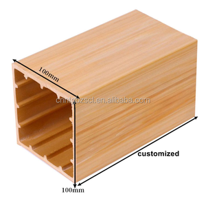 WPC Nhà Máy Giá Rỗng Composite Teak Cột Gỗ Ống Cho Phân Vùng Tường <span class=keywords><strong>Panel</strong></span> 100*100Mm Trung Quốc Nhà Cung Cấp - Product Image 2