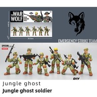 Figura de acción militar transfronteriza de 10 cm con articulaciones desmontables, soldado móvil de plástico con armas de juguete para niños
