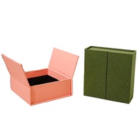 Boîte cadeau en carton imperméable à double ouverture avec fermeture magnétique, personnalisée, de luxe, avec doublure en éponge, impression de logo pour bijoux