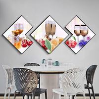 Nouvelle décoration moderne en forme de cadre en PVC, verre à vin, cristal de diamant 5D, porcelaine, restaurant, art mural abstrait, décoration