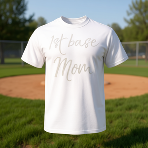 Camiseta de béisbol raglán 1st Base Mom para el Día de la Madre, estilo béisbol de campo. - Product Image 3