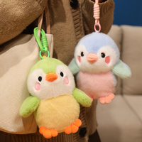 Mini figurine de perroquet en peluche super douce, porte-clés, rembourrée en coton PP, doublure brodée, finition vernie UV, anti-stress