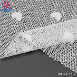 Venta al por mayor 100% fibra de poliéster blanco suave melocotón corazón Dot Jacquard tul Power Mesh tejido de punto ropa de escenario vestido falda hilo - Product Image 6