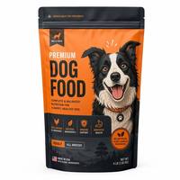 Sacs personnalisés réutilisables pour aliments pour chiens, pochettes verticales refermables en aluminium pour animaux de compagnie, emballage en vrac