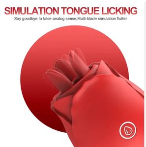 Mainan jilat Oral yang baik stimulasi khusus untuk wanita Vibrator bentuk mawar pemijat puting klitoris - Product Image 5