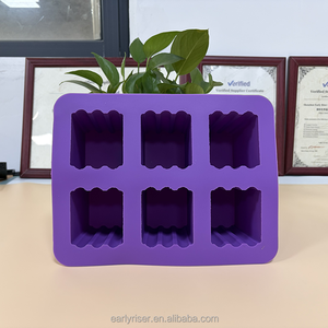 <span class=keywords><strong>Moule</strong></span> en silicone Early Riser pour savon, 6 cavités rectangulaires, pour glaces, glaçons et gâteaux, antiadhésif, résistant à la chaleur, haute qualité - Product Image 5