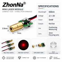 Module laser rouge ZhonNa 650nm 5mW, tête de positionnement industrielle à point unique, PCB 2.1-3V, pièces d'équipement laser pour alignement de roues de pneus
