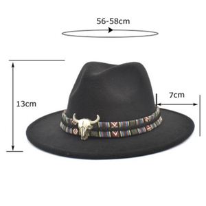 Chapeaux Fedora bicolores en feutre uni à large bord, personnalisés par le fabricant, vente en gros pour femmes - Product Image 3