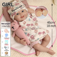 Sourire doux réaliste poupées Harper réaliste Silicone Reborn bébé 18 pouces nouveau-né fille pondérée comme un vrai bébé taille 3 + enfants jouet