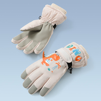 5-10 ans garçons et Girs dessin animé dinosaure imperméable coupe-vent hiver Ski gants pour enfants