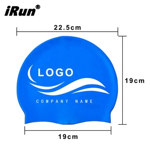 Bonnet de bain en silicone IRun unisexe pour hommes, femmes et adultes, avec logo personnalisé, imperméable, écologique, en <span class=keywords><strong>caoutchouc</strong></span> - Product Image 2