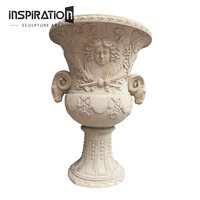Vase à plantes en pierre préfabriquée style Versailles pour centre commercial, bac à plantes d'entrée en pierre préfabriquée, style rincon en pierre
