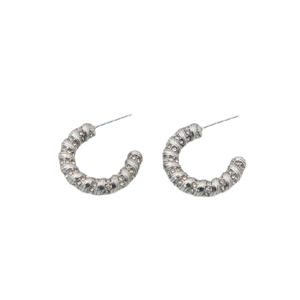 <b>Crystal</b> Hoop <b>Earrings</b> 316L Stainless Steel PVD Gold Plating Sustainable Resistant <b>Studs</b> Fashion Jewelry - Product Image 1