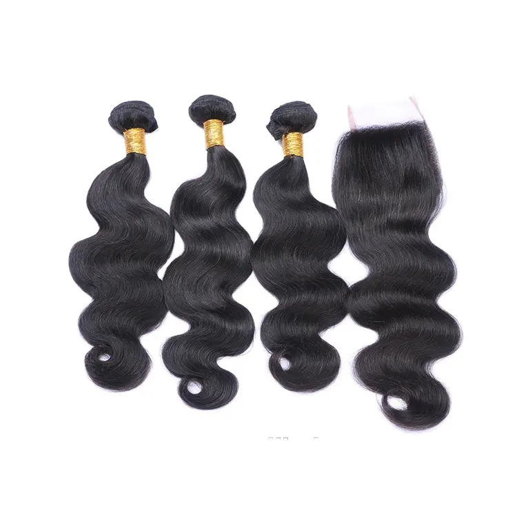 3 bundles and frontal ear to ear natural hairline 13 * 4 silk lace frontal, with 5 pieces of human hair tissue/batch