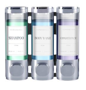 <b>Shampoo</b> <b>and</b> <b>Conditioner</b> Dispenser Chamber Wall Mounted Shower Soap Dispenser No Drill <b>Shampoo</b> Pump Dispenser for Shower Bathroom - Product Image 1
