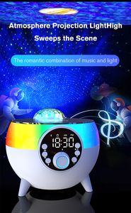 All-in-One mini không dây sạc loa với Bluetooth LED chiếu sáng AUX đầu vào FM Đài phát thanh đồng hồ báo thức abs-starry Sky Edition - Product Image 3