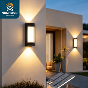 Lampe murale extérieure en aluminium, lumière LED blanc chaud 3500K, éclairage haut et bas, IP65 étanche, éclairage de jardin - Product Image 6