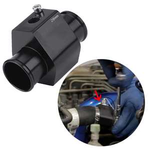 ท่อเชื่อมต่อหม้อน้ำอลูมิเนียมอัลลอยด์ อะไหล่รถยนต์ ตัวแปลงเกจวัดอุณหภูมิน้ำ พร้อมแคลมป์ 2 ตัว - Product Image 5