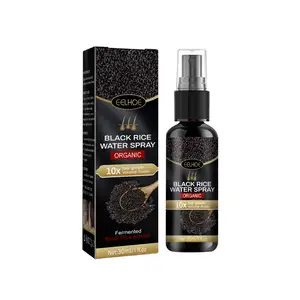 Tratamientos para la pérdida de cabello Agua de arroz negro Deja en spray para el crecimiento del cabello para mujeres y hombres