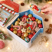 Boîte en métal pour biscuits et bonbons de Noël, vente en gros, boîte de rangement alimentaire, cadeau de Noël, boîte en métal, styles multiples, stock disponible