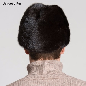 Nuovo cappello Casual in pelliccia di visone <span class=keywords><strong>russo</strong></span> caldo invernale nero per uomo - Product Image 6