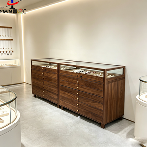 Vitrine de présentation portable en verre marron pour bijoux, lunettes, montres, amulettes bouddhistes, objets de musée, jade et or, pour salle d'étude et rangement - Product Image 1