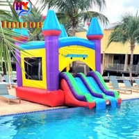 Château gonflable commercial grand format blanc avec toboggan pour mariage, jouet d'extérieur