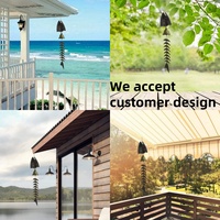 Carillon éolien en fer durable avec squelette de poisson Tenture murale en métal apaisante pour la décoration extérieure de la cabine de jardin pour les mariages