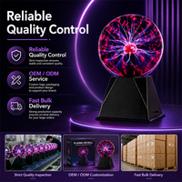 Service personnalisé, boule de plasma sphérique lumineuse de haute qualité, commande en gros, lampe à plasma à détection tactile pour fête à thème, décoration intérieure