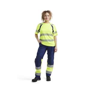 BLAKLADER - 350325373389XXL T-shirt haute visibilité pour femme Jaune/Bleu marine-EAN 7330509894484 HI-VIS WORKWEAR - Product Image 3