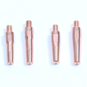 Ugello Conduttivo in Rame 40-45mm Filettato per Saldatura a Gas Protettivo, <span class=keywords><strong>Punta</strong></span> di Saldatura Tipo Yaskawa OTC, Guida Filo per Braccio Robotico di Saldatura - Product Image 1