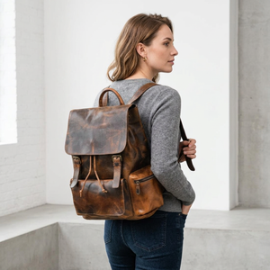 B.S INTERNATIONAL Bolso de Mano Unisex de Cuero Genuino de Lujo, Ecológico, Multifuncional, con Almacenamiento y Perlas, Superventas - Product Image 1