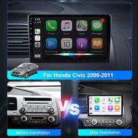 Autoradio Android 13.0 Plug and Play pour Civic 2006-2012, 2 Go de RAM, 64 Go de ROM, MP3, USB, CarPlay, GPS
