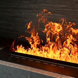 <span class=keywords><strong>Chimenea</strong></span> Eléctrica de Estilo Contemporáneo, Inserto Tipo Cassette, Llama Realista LED, Vapor de Agua, 3D, 1m, Control por Aplicación, para Hotel - Product Image 2