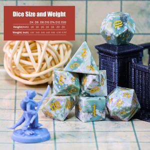 Set di dadi in pietra fiore di prugna DND dadi in pietra DND dadi per dungeon e draghi RPG - Product Image 2