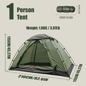 Carpa de Trekking Ultraligera Impermeable para Exteriores, Personalizable, para Acampar y Hacer Senderismo, Dos Habitaciones, para 2 Personas, de Apertura Automática Rápida para las Cuatro Estaciones - Product Image 2