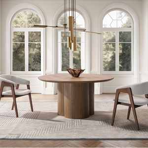 Tavolo da pranzo rotondo contemporaneo Versatile Design moderno solido <span class=keywords><strong>legno</strong></span> <span class=keywords><strong>naturale</strong></span> mobili per la casa cucina ristorante Bar palestra - Product Image 4