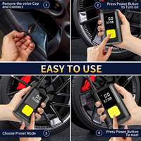 Gonfleur de pneus portable sans fil 150 PSI |   Mini compresseur d'air automobile, pour véhicules, vélos et motos