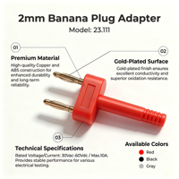 Prise de court-circuit premium pas de 10 mm, fiche banane plaquée or 2 mm, prise ABS avec trou de queue de 2 mm, trois couleurs, raccord de test électronique