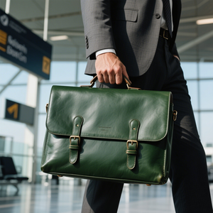 Bolso para ordenador portátil de negocios con estilo personalizado del fabricante, maletín marrón hecho a mano de cuero de grano completo con asa superior reforzada - Product Image 5