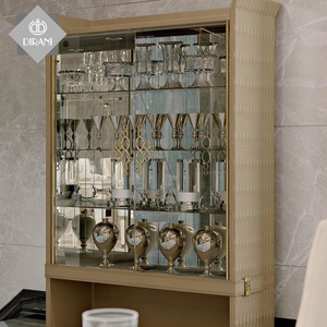 Meuble de salon moderne <span class=keywords><strong>vintage</strong></span> de luxe Buffet en cuir blanc <span class=keywords><strong>Mini</strong></span> vitrine d'angle pour la maison - Product Image 3