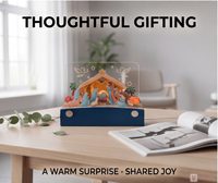 Veilleuse LED 3D en papier découpé Scène de la Nativité, Lampe de bureau décorative, Cadeau de Noël