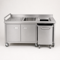 Chariot de nettoyage en acier inoxydable, chariot mobile pour déchets alimentaires, séparateur d'eau et d'huile, bac extractible pour restaurant, cantine, sur mesure