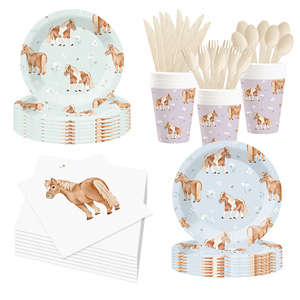 Juego de Vajilla con Temática de Animales de Granja DAMAI, Juego de Platos de Papel, Vasos de Papel, Servilletas Desechables para Fiestas de Cumpleaños y Fiestas Infantiles - Product Image 2