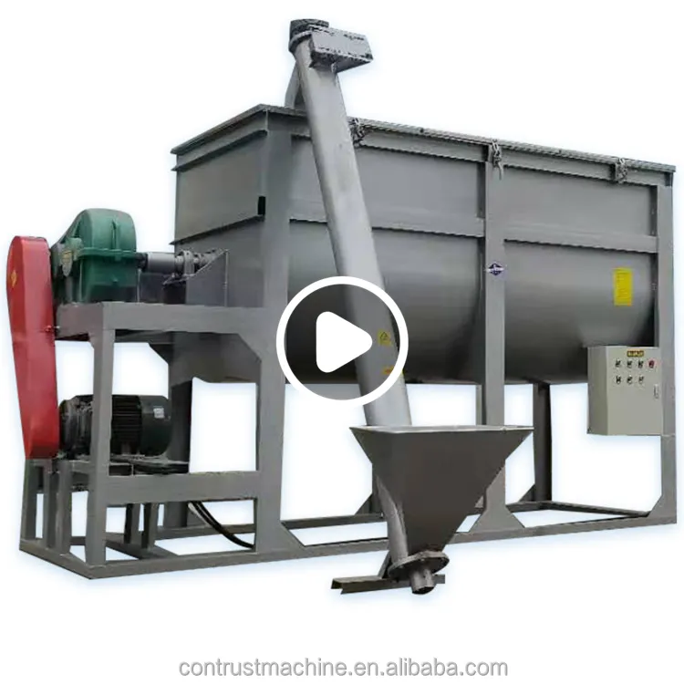 Industrial Horizontal Stainless Steel Bag Paddle Mushroom Substrate Mix Machine Ribbon Blender Dry Powder Mixer