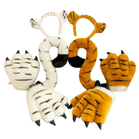 Halloween fête cosplay tigre animal réaliste queue & bandeau & gant super doux et fourrure tissu peluche jouet en gros