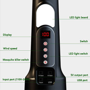 Suitable 18-Inch Solar <b>Stand</b> <b>Fan</b> with 6-Speed Rechargeable Feature Mosquito Killer Floor <b>Fan</b> - Product Image 6
