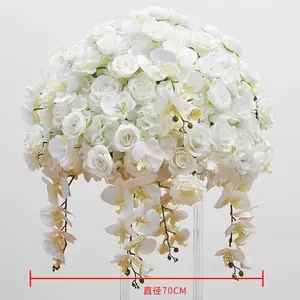 Customized Wedding Stage Table Centerpieces Flower Balls White Rose With Orchid Large Wedding Flower Ball